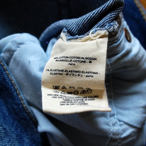 We The Free People About a Girl Distressed Blue Jeans Skinny Chewed Hems - Picture 3 of 4